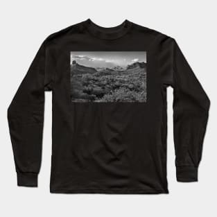 Desert Landscape In Black And White Long Sleeve T-Shirt